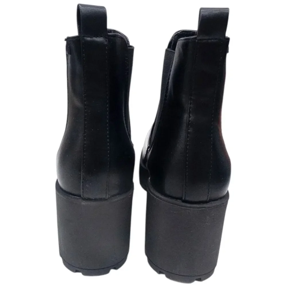 Coolway Irby Platform Chunky Chelsea Boots Black Women's size 9 40